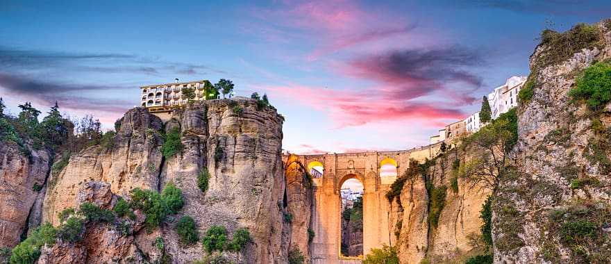 View of Ronda Bridge in Spain