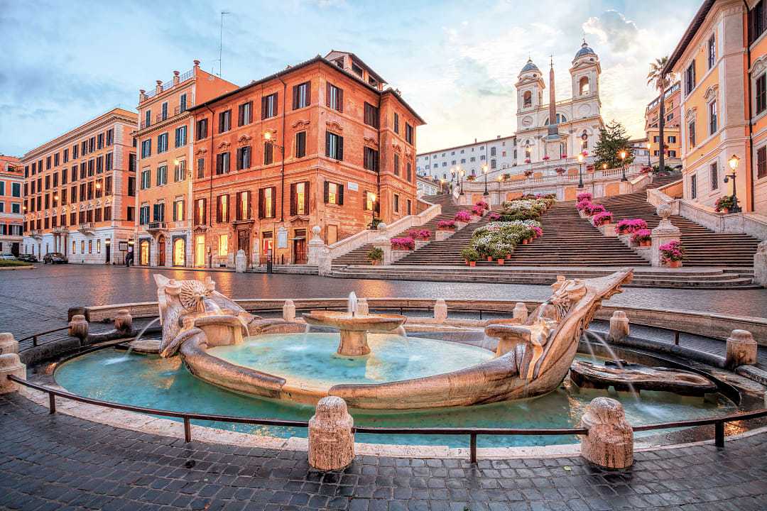 Piazza di Spagna and the Spanish steps in Rome, Italy 