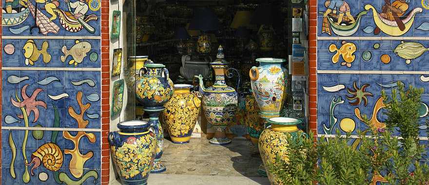 Appreciate the work of the masters of ceramics, Vietri sul Mare, Italy