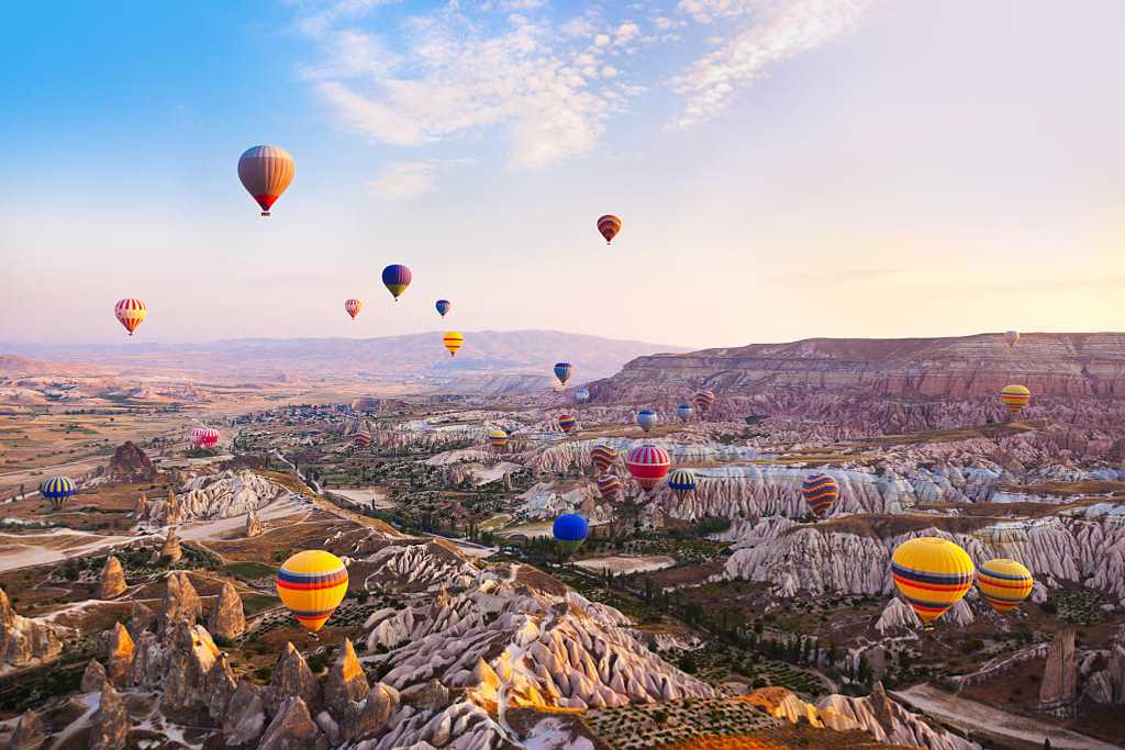 Balloons over Cappadocia in Turkey.