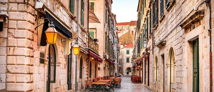  View of an old street in Dubrovnik, Croatia