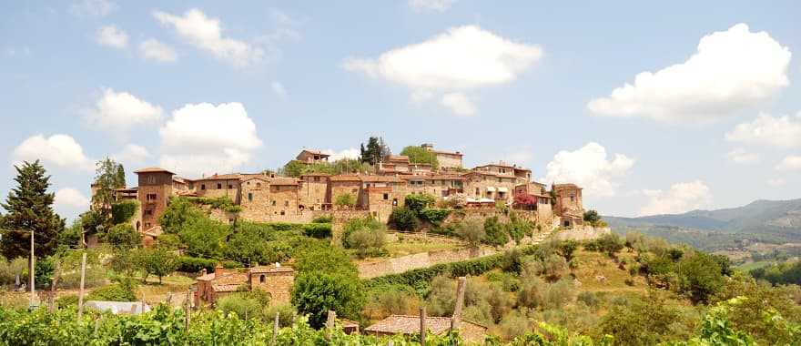 The village of Montefioralle is one of the most beautiful in the Chianti Valley, Tuscany