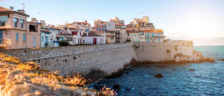 Coastal village and fortification of Antibes on the French Riviera in France.