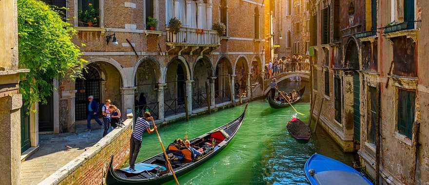 Gondola rides on the canals in Venice, Italy