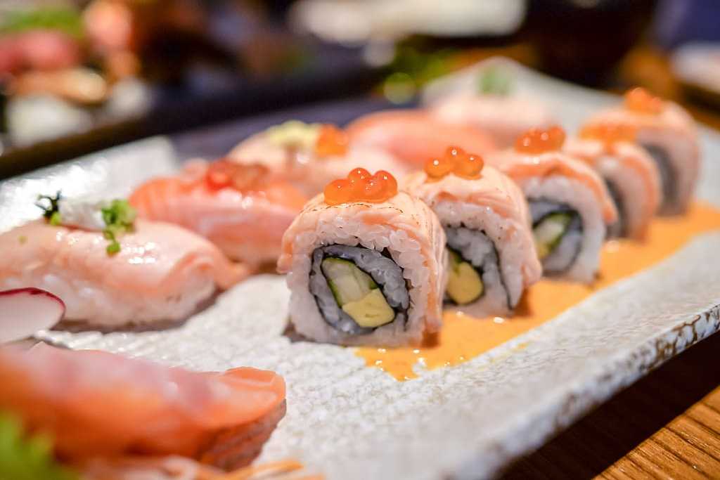 Japanese salmon rolls.