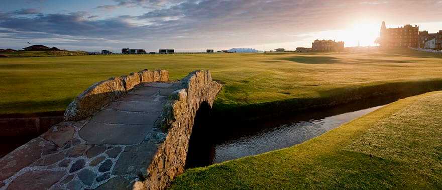 The Swilcan Bridge on the 18th Fairway of the Old Course, St. Andrews, Scotland. Photo courtesy VisitScotland / Paul Tomkins