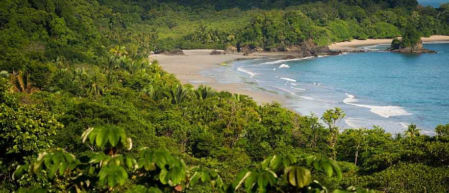 Costa Rica is renowned for its extensive rainforest and pristine beaches. Manuel Antonio Beach National Park
