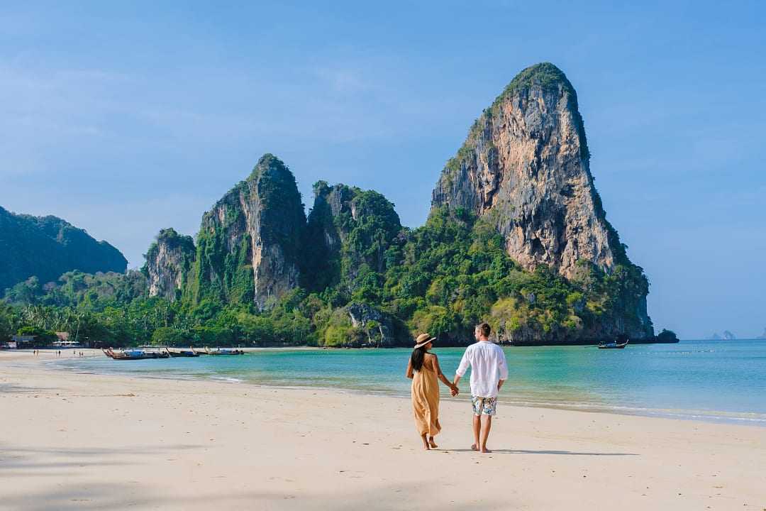 Couple at Railay Beach in Krabi Island, Thailand