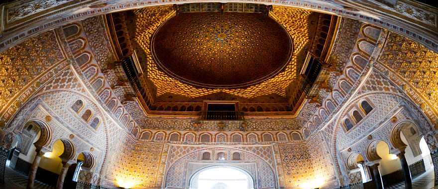 Moorish architecture at the Alcazar in Seville, Spain.