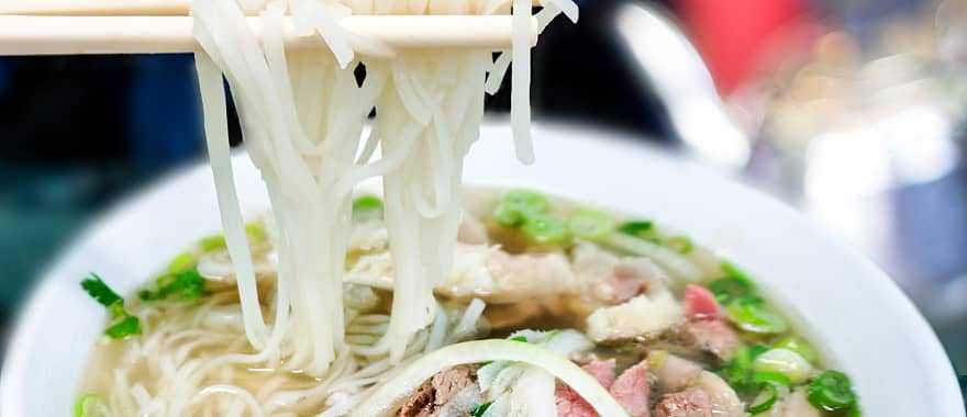 Bowl of traditional Vietnamese pho.