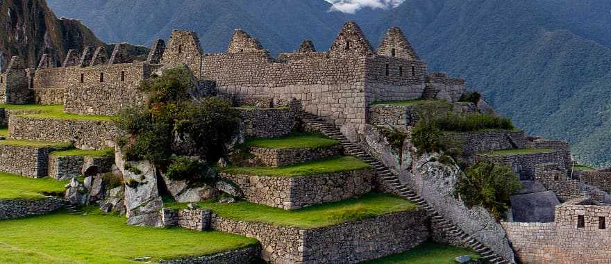 Ruins of the great Inca city of Machu Picchu, Peru.