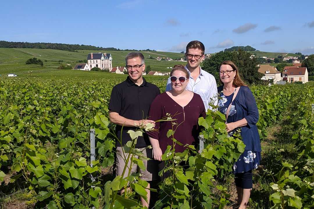 Dave and his family in Burgundy, France