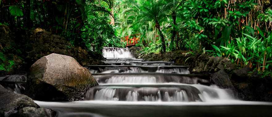 Natural thermal mineral springs at Tabacon Resort and Spa in Costa Rica