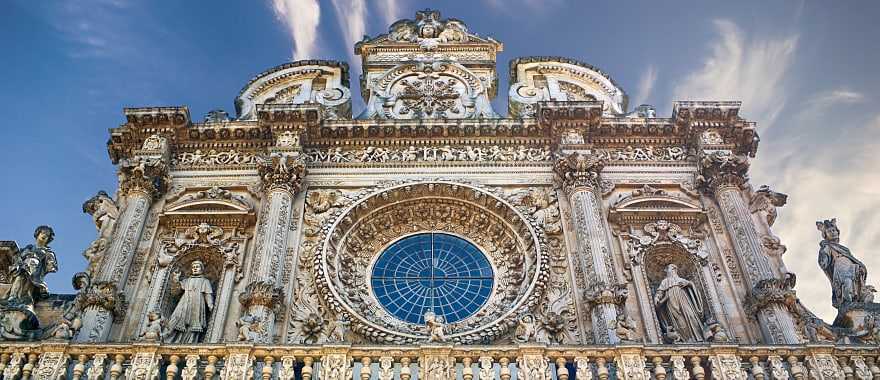 Facade of the Basilica of Santa Croce in Lecce, Puglia, Italy