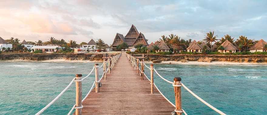 View over ocean coast in Zanzibar 