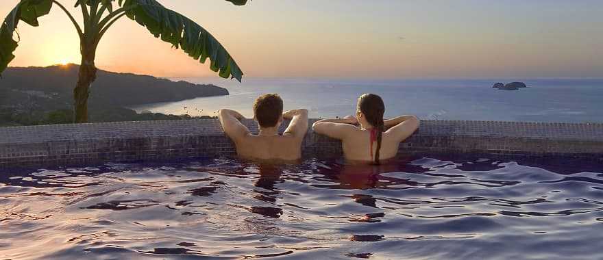 Couple enjoying the sunset in Costa Rica