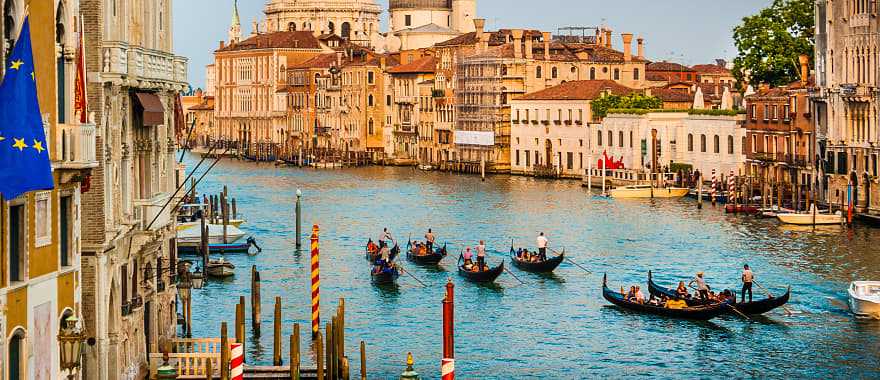 Grand Canal and view of the Basilica di Santa Maria della Salute, Venice, Italy