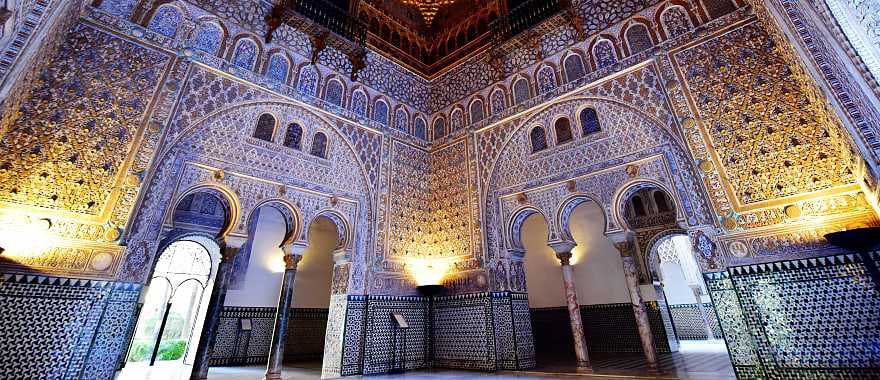 Interior of the Seville Royal Alcazar in Spain