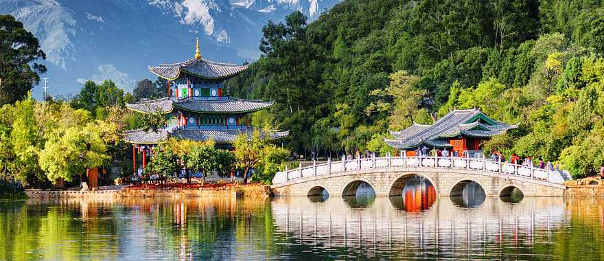 Moon Embracing Pavilion in the Jade Spring Park, China