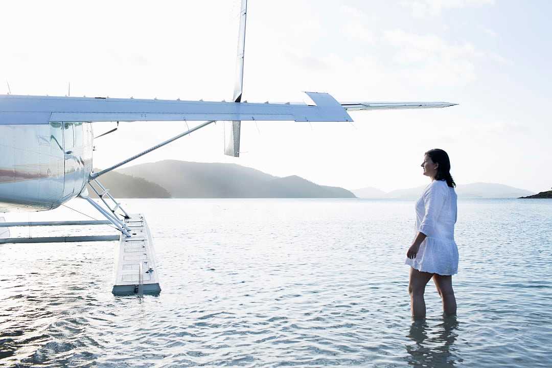 Private seaplane in Long Island. 