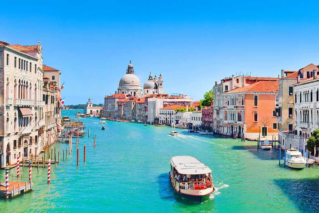 Ferry on the Grand Canal in Venice, Italy