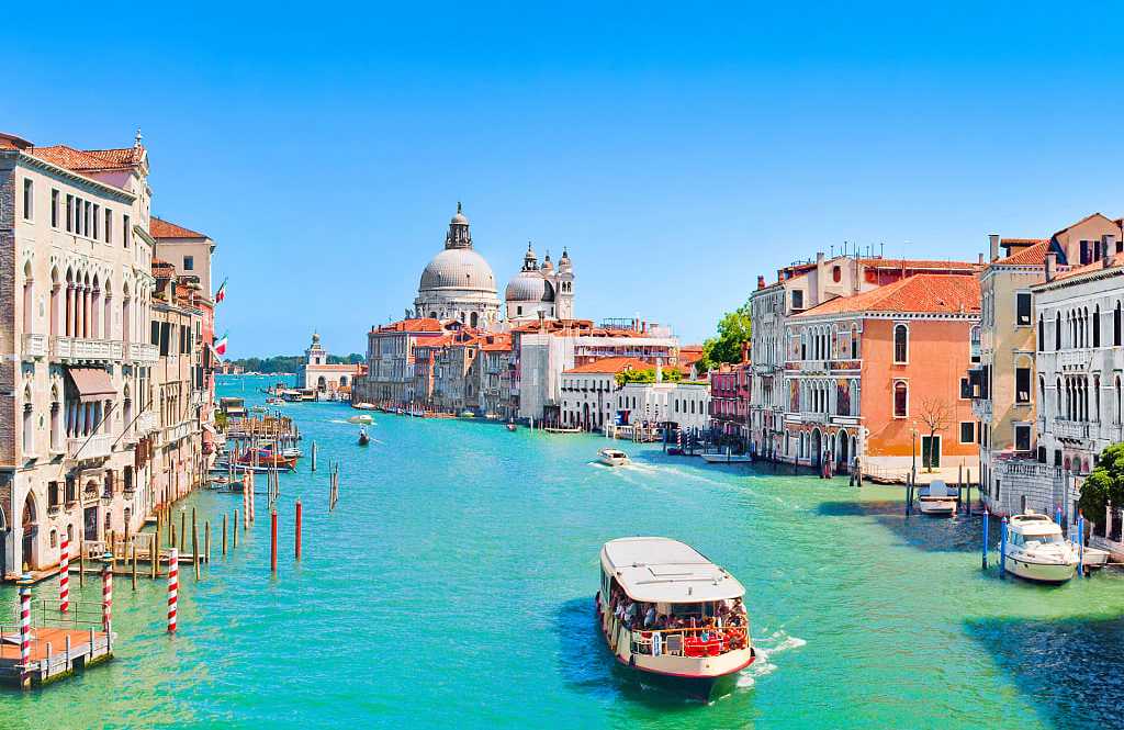 Ferry on the Grand Canal in Venice, Italy Ferry on the Grand Canal in Venice, Italy