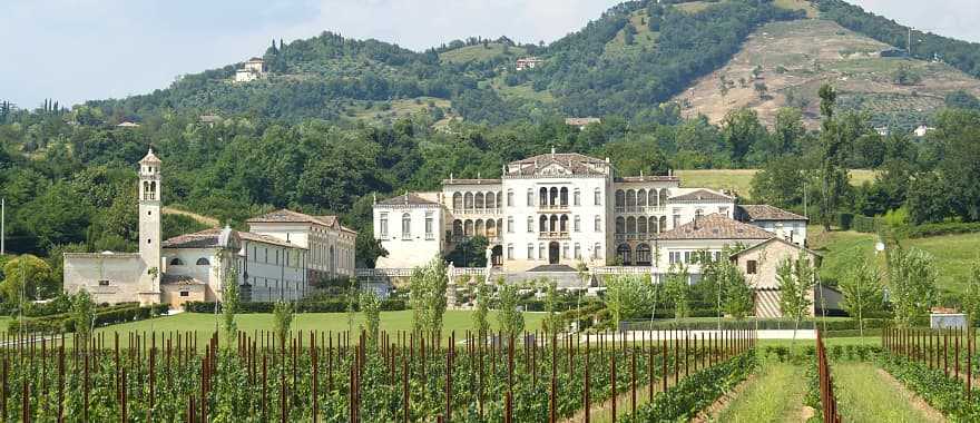 Beautiful villa and vineyards of Rinaldi Barbini near Asolo Veneto Italy