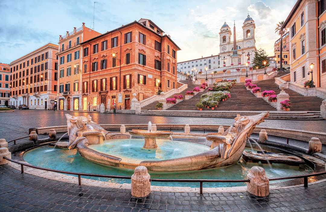 Piazza di Spagna and the Spanish steps in Rome, Italy 