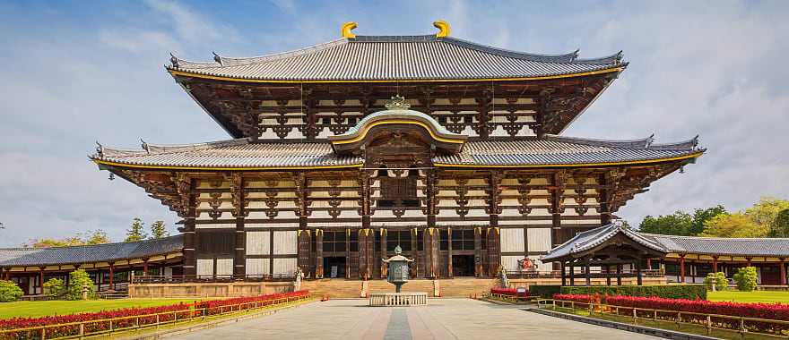 Todai-ji is an ancient Buddhist temple in the city of Nara, considered the largest wooden structure in the world.