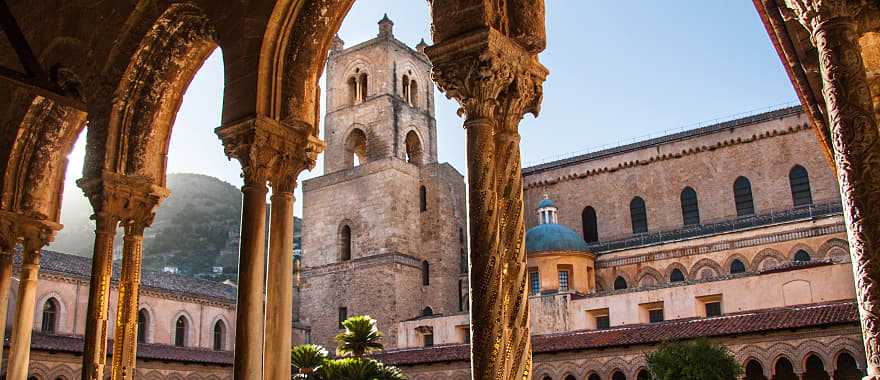 The courtyard of the famous Cathedral of Monreale in Sicily