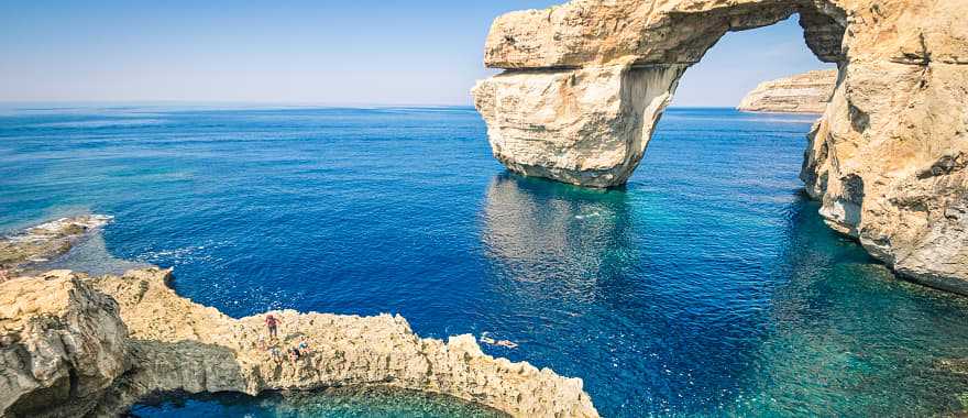 Azure waters of Goza Island in Malta