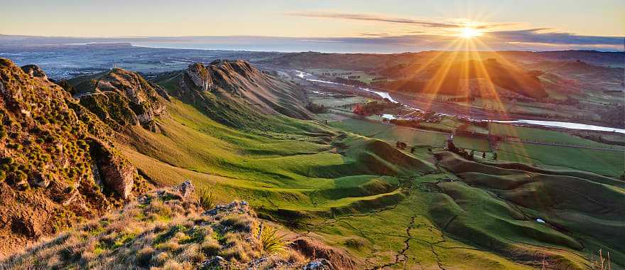 View of Hawke's Bay from Te Mata Peak in New Zealand