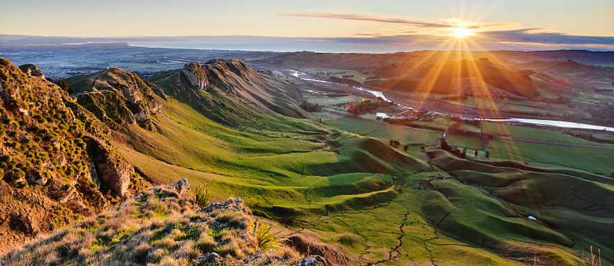 View of Hawke's Bay from Te Mata Peak in New Zealand