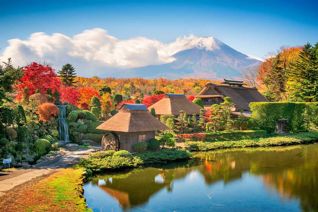 Hannoki Bayashi Shiryokan, open air museum, in Oshino Hakkai