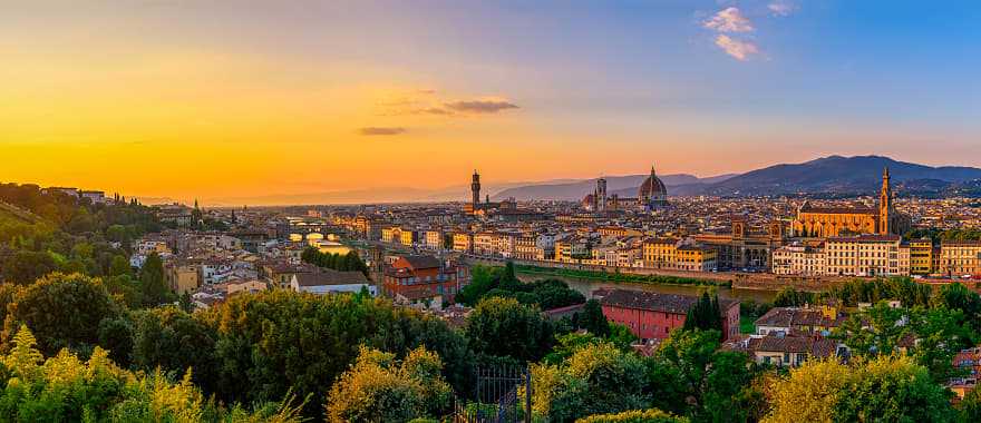 View of Florence at sunset in Italy