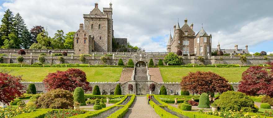 Drummond Castle and gardens in Perthshire near Crieff in Scotland