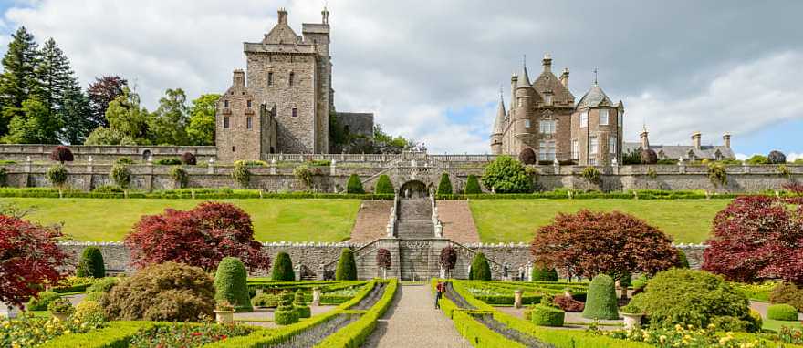 Drummond Castle and gardens in Perthshire near Crieff in Scotland Drummond Castle and gardens in Perthshire near Crieff in Scotland