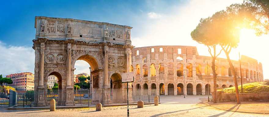 View of the Arc de Triomphe of Constantine and the Colosseum, Rome View of the Arc de Triomphe of Constantine and the Colosseum, Rome
