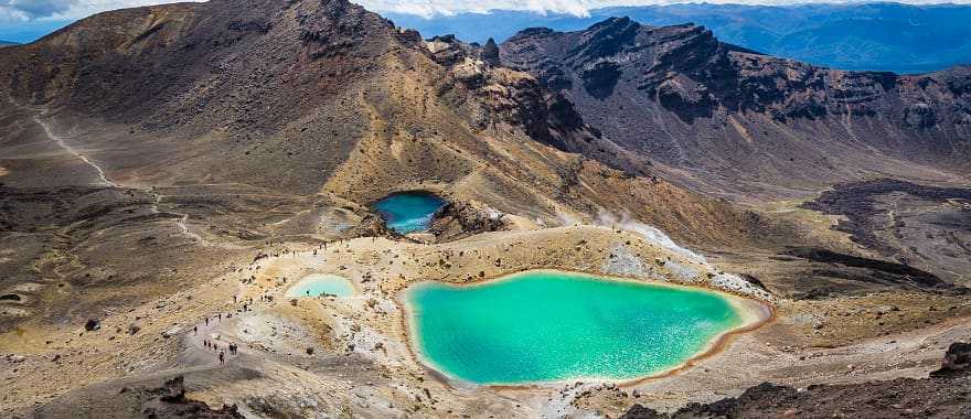 Lake and volcanic landscape in Tongariro National Park, New Zealand