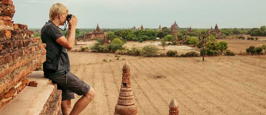 Photographer at Temples of Bagan in Myanmar