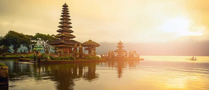 One of the coastal shrines at sunset, Bali, Indonesia