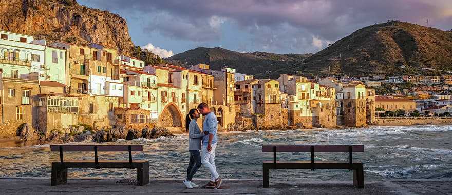 Couple in Celafu, Sicily, Italy