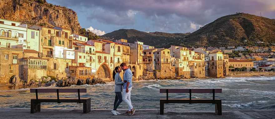 Couple in Celafu, Sicily, Italy