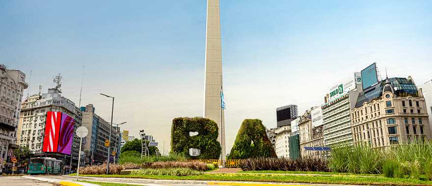 Obelisco at the Plaza de la República in Buenos Aires, Argentina