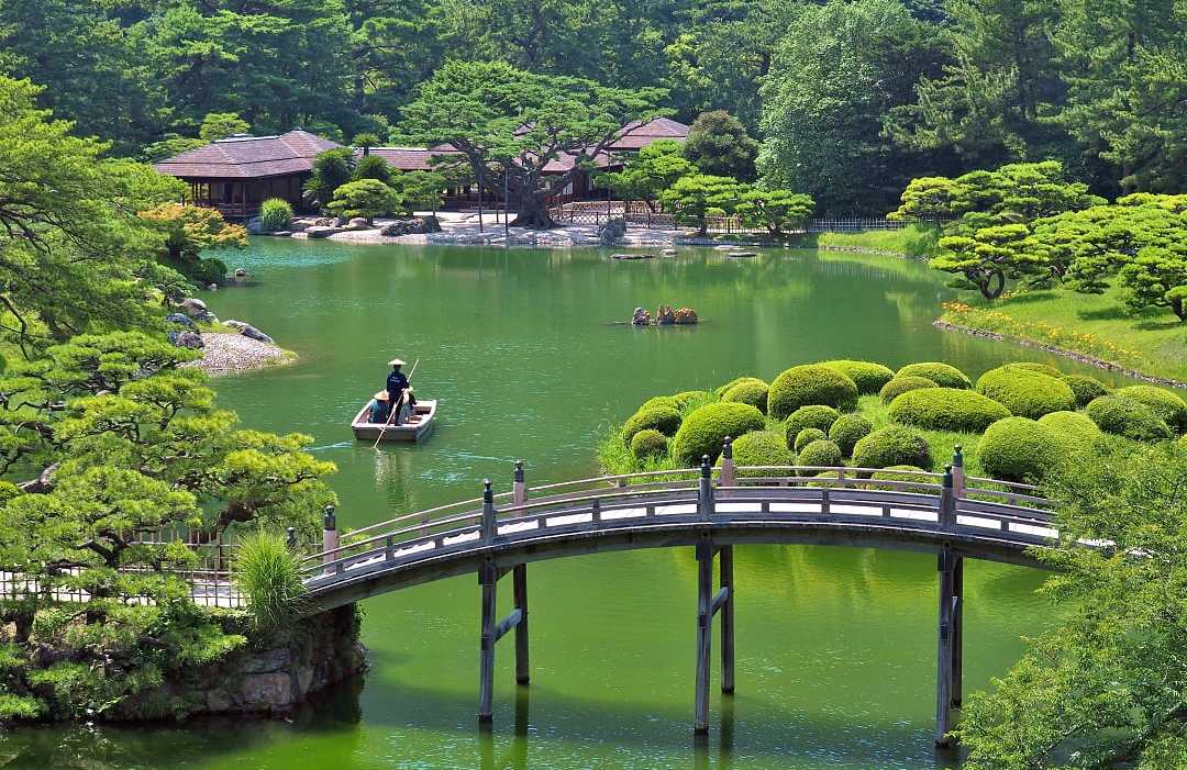 The Ritsurin Garden in Takamatsu, Japan