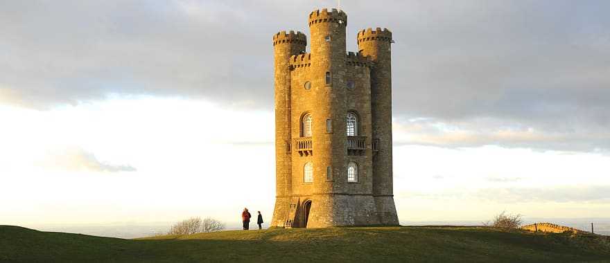 Tower on Broadway Hill at sunset in England