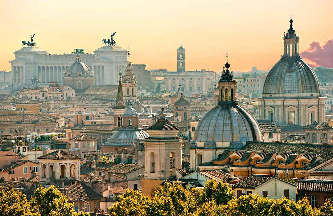 View of Rome at sunset, Italy. View of Rome at sunset, Italy.