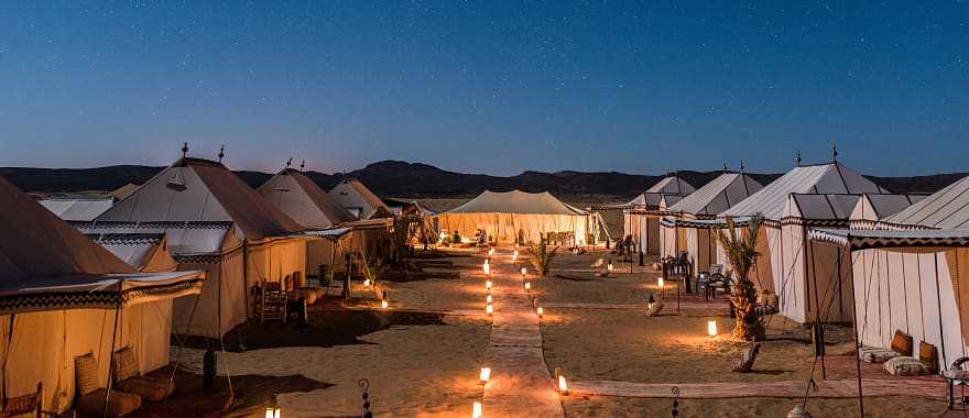 Luxury camp under the stars in Merzouga, Morocco
