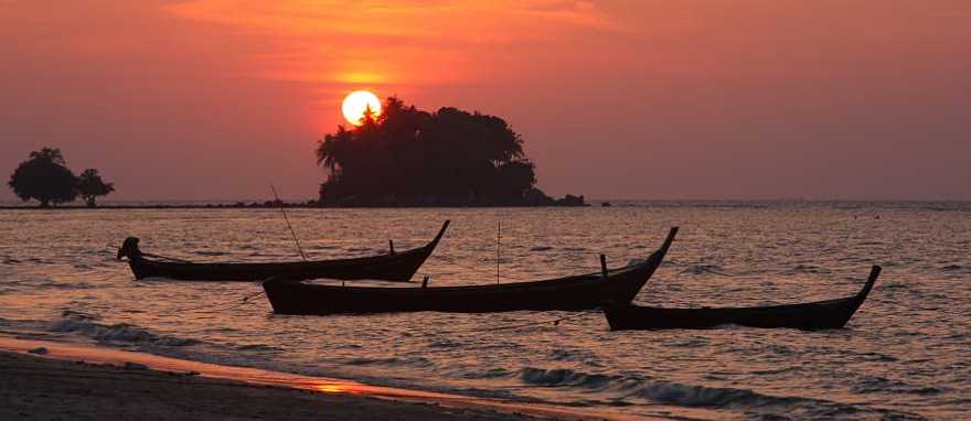 Sunset at Nai Yang beach in Phuket, Thailand.