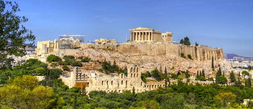 View of the Acropolis in Athens, Greece